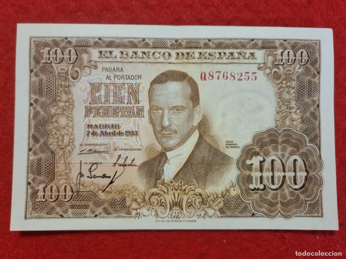 Notas espanholas: BILLETE 100 PESETAS 1953 MBC+ SERIE Q ORIGINAL T255