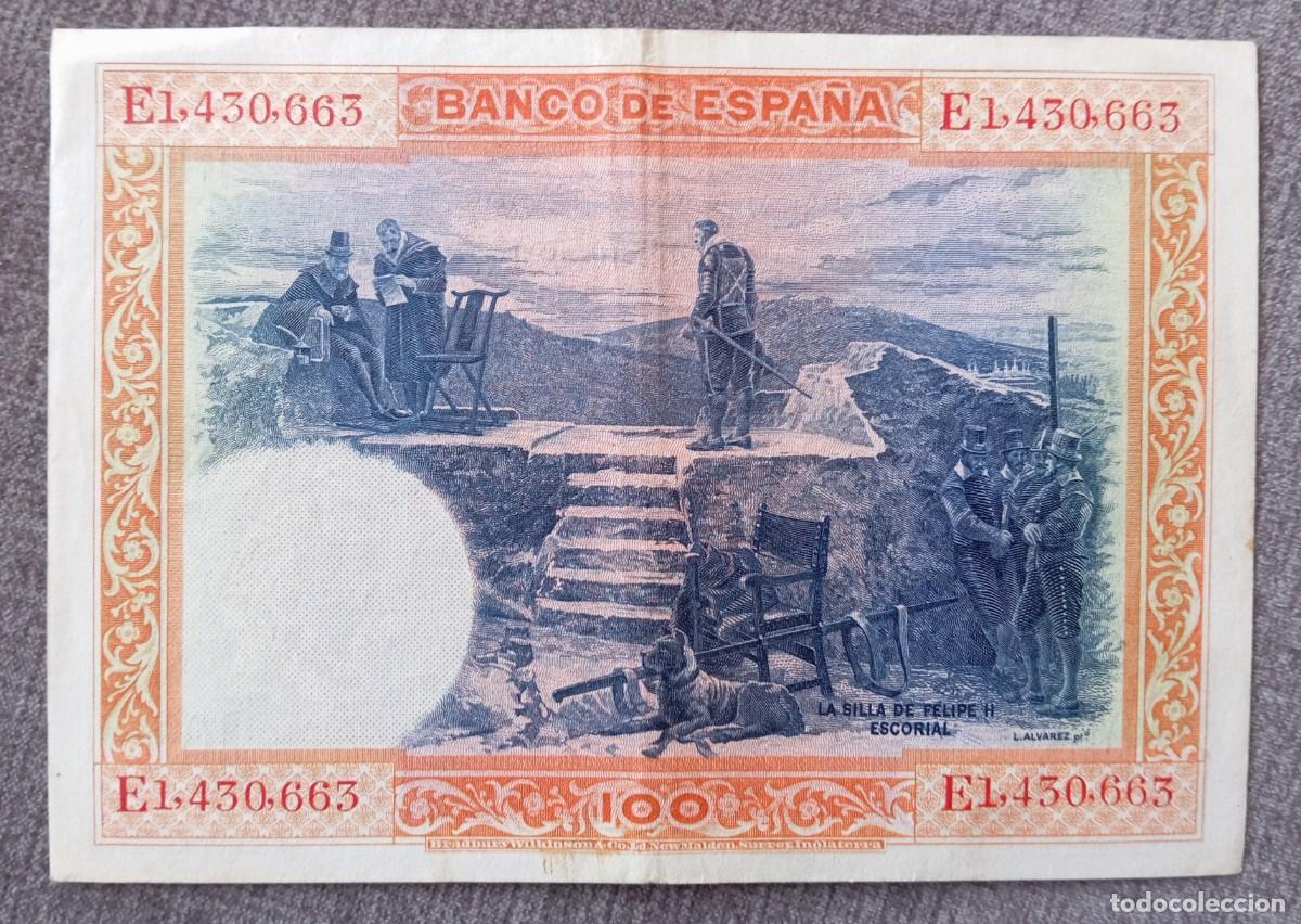 Billetes espa&ntilde;oles: 100 pesetas 1925 serie E (MBC+) - Foto 2