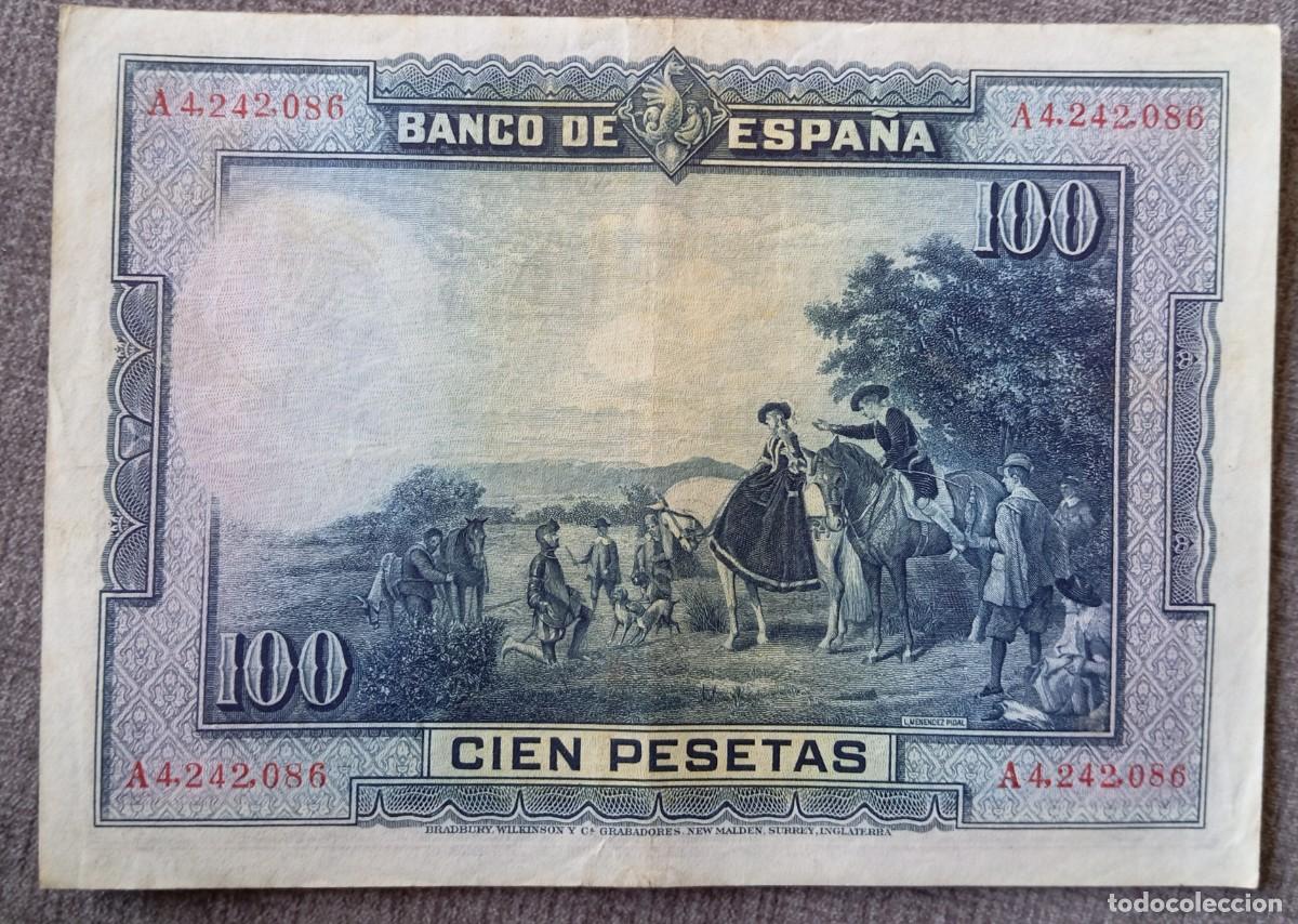Billetes espa&ntilde;oles: 100 pesetas 1928 serie A (MBC+) - Foto 2