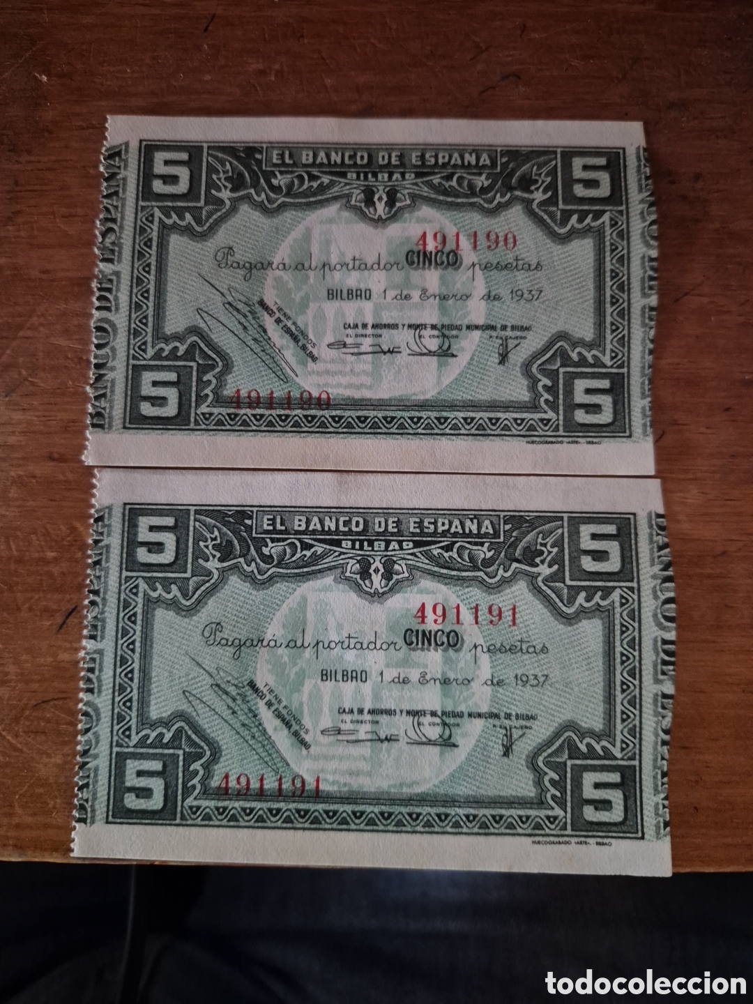 Billetes espa&ntilde;oles: BILLETES CORRELATIVOS SIN CIRCULAR