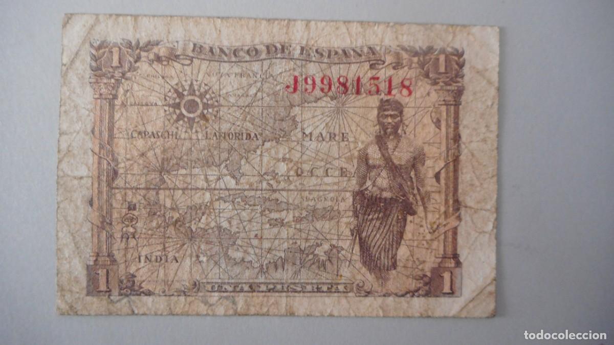 Billetes espa&ntilde;oles: 1 PESETA JUNIO 1945 / BC - Foto 2
