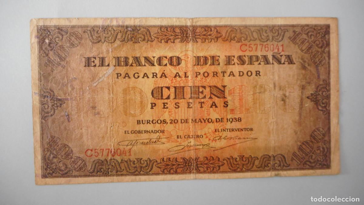 Billetes espa&ntilde;oles: 100 PESETAS MAYO 1938 / MBC- - Foto 1