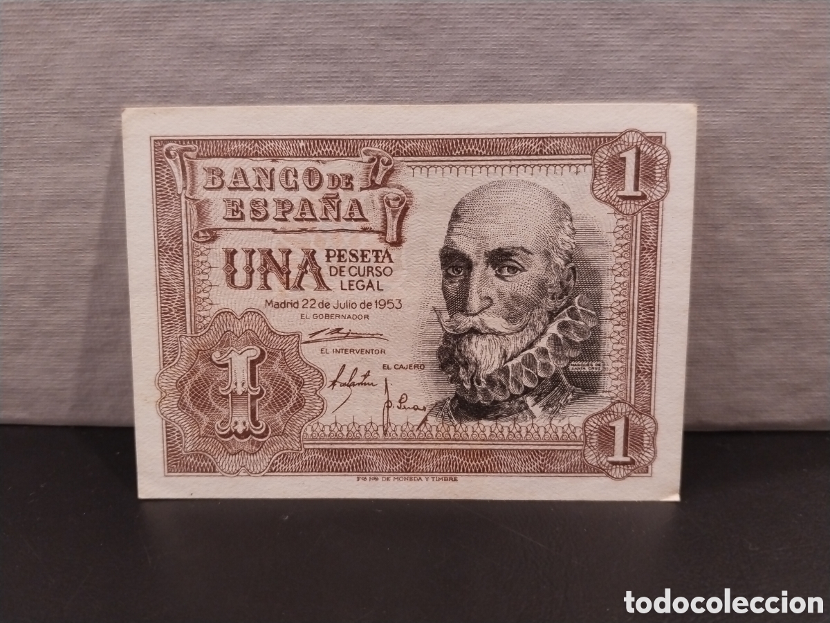 Spanische Banknoten: Estado Espa&ntilde;ol. 1953. 1 Peseta (EBC-) Serie K