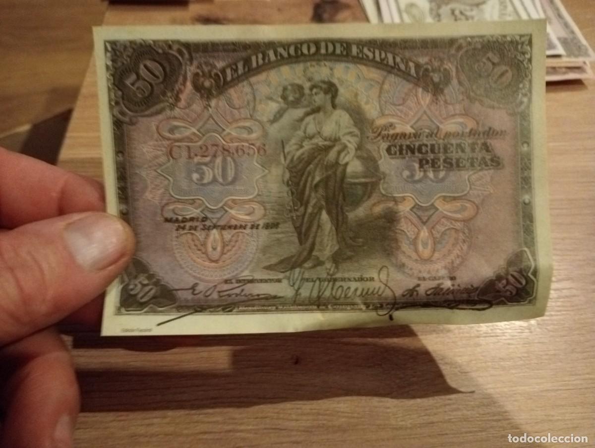 Billetes espa&ntilde;oles: BILLETE 50 PESETAS 1908 FACSIMIL 1940 - Foto 1