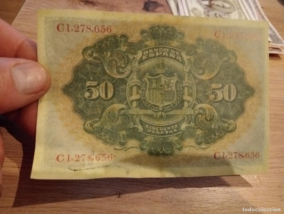Billetes espa&ntilde;oles: BILLETE 50 PESETAS 1908 FACSIMIL 1940 - Foto 2