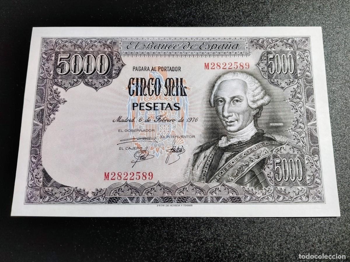 Billetes espa&ntilde;oles: Billete 5000 pesetas 1976 - Foto 1