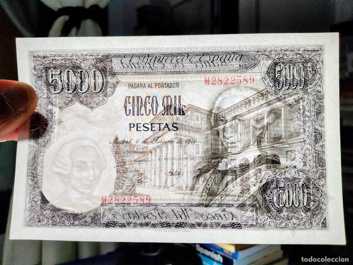 Billetes espa&ntilde;oles: Billete 5000 pesetas 1976 - Foto 3