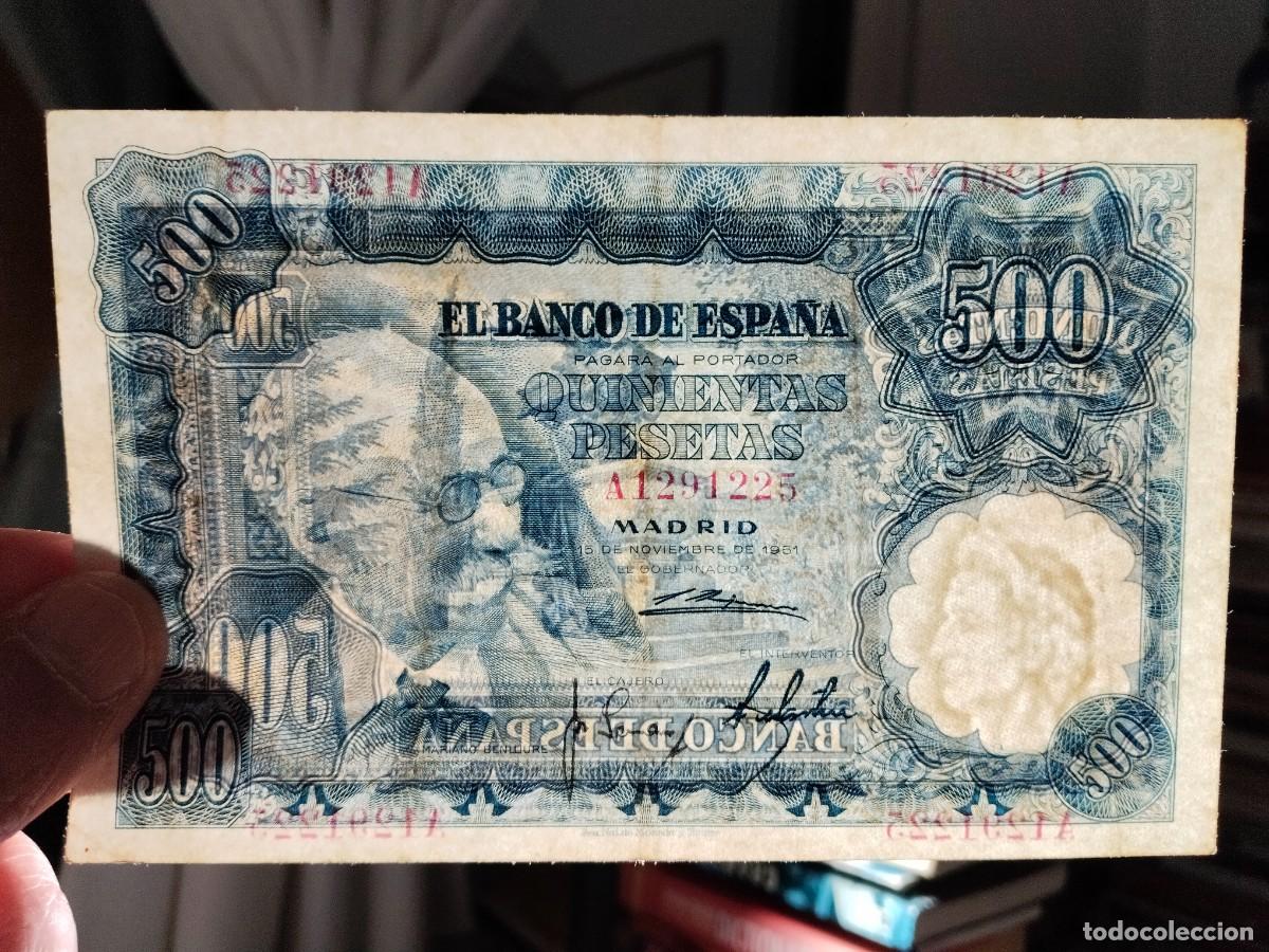Billetes espa&ntilde;oles: 500 pesetas 1951 Benlliure - Foto 3