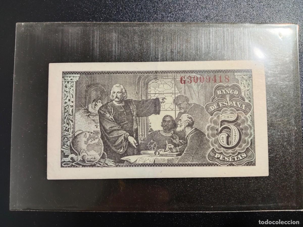 Billetes espa&ntilde;oles: Billete 5 Pesetas 1943 - Foto 2