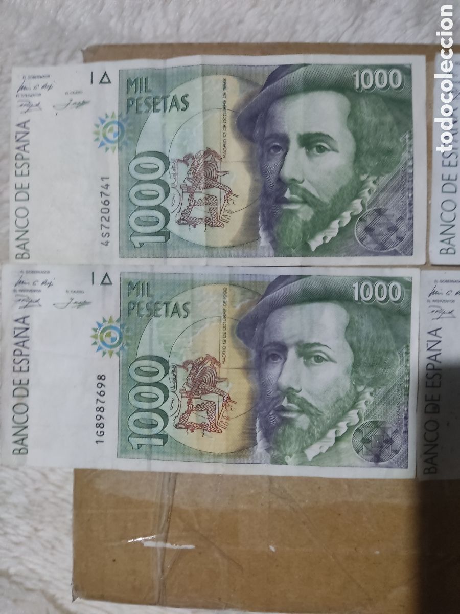Billetes espa&ntilde;oles: 4 billetes de 1000 pesetas - Foto 2