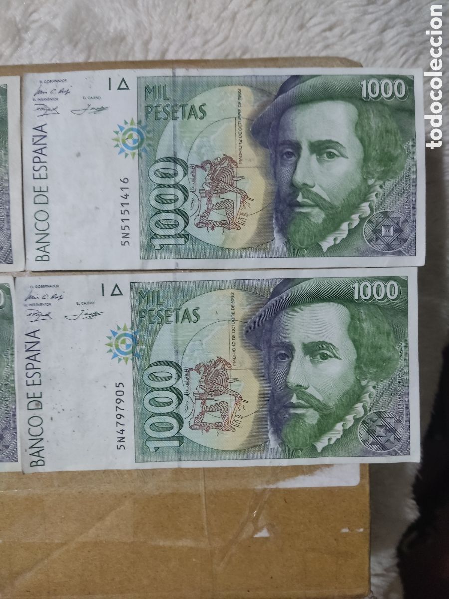 Billetes espa&ntilde;oles: 4 billetes de 1000 pesetas - Foto 3