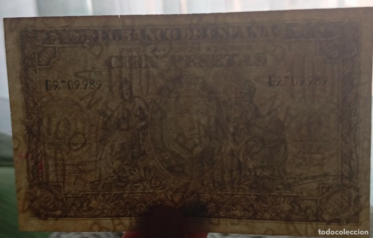 Billetes espa&ntilde;oles: 100 pesetas 1940 (BC+) - Foto 3