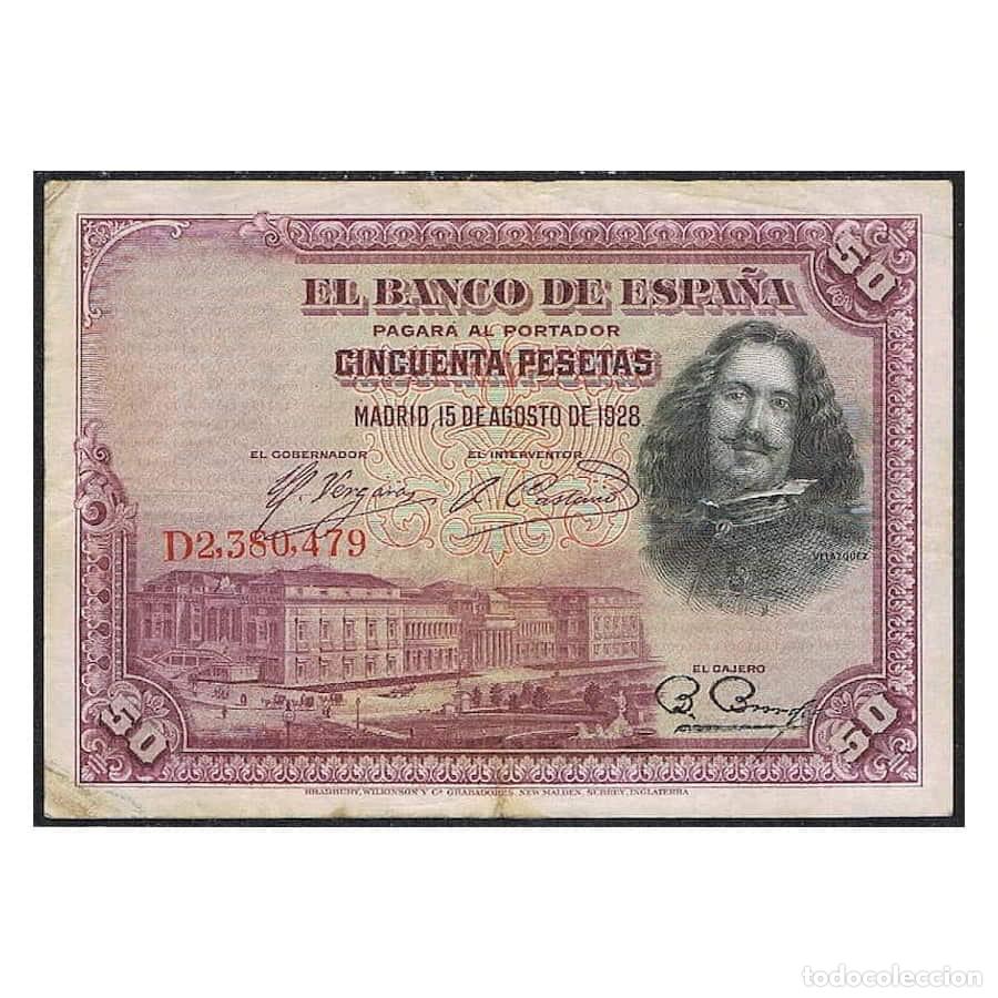 Spanish Banknotes: Espa&ntilde;a 1931-36 [BLL] 50 pts. Modelo 1928 (BC)
