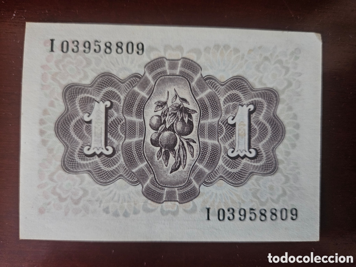 Billetes espa&ntilde;oles: Billete de 1 peseta 1948 - Foto 2