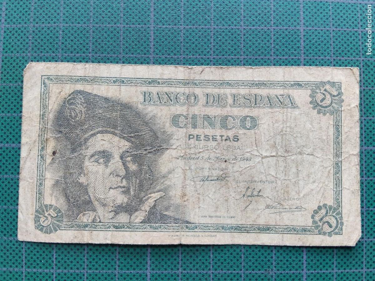 Spanish Banknotes: BILLETE: 5 PESETAS 1948 - SERIE H