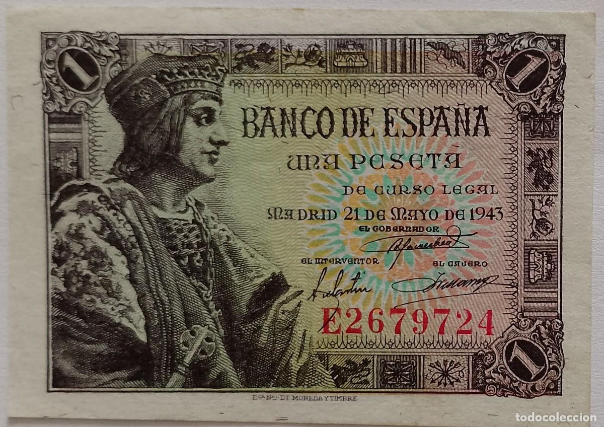 Spanish Banknotes: BILLETE DE 1 PESETA 1943 FERNANDO EL CATOLICO S/C