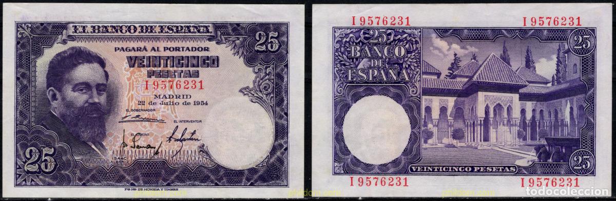Spanische Banknoten: 11151 ESPA&Ntilde;A 1954 25 Pesetas 22 de julio 1954 - Isaac Albeniz