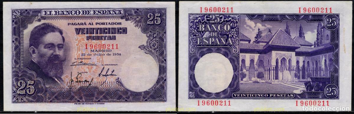 Spanische Banknoten: 11155 ESPA&Ntilde;A 1954 25 Pesetas 22 de julio 1954 - Isaac Albeniz