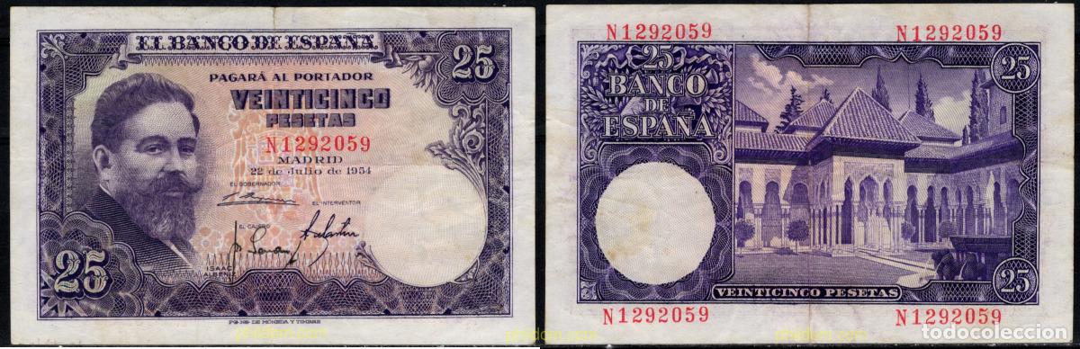 Spanische Banknoten: 11154 ESPA&Ntilde;A 1954 25 Pesetas 22 de julio 1954 - Isaac Albeniz