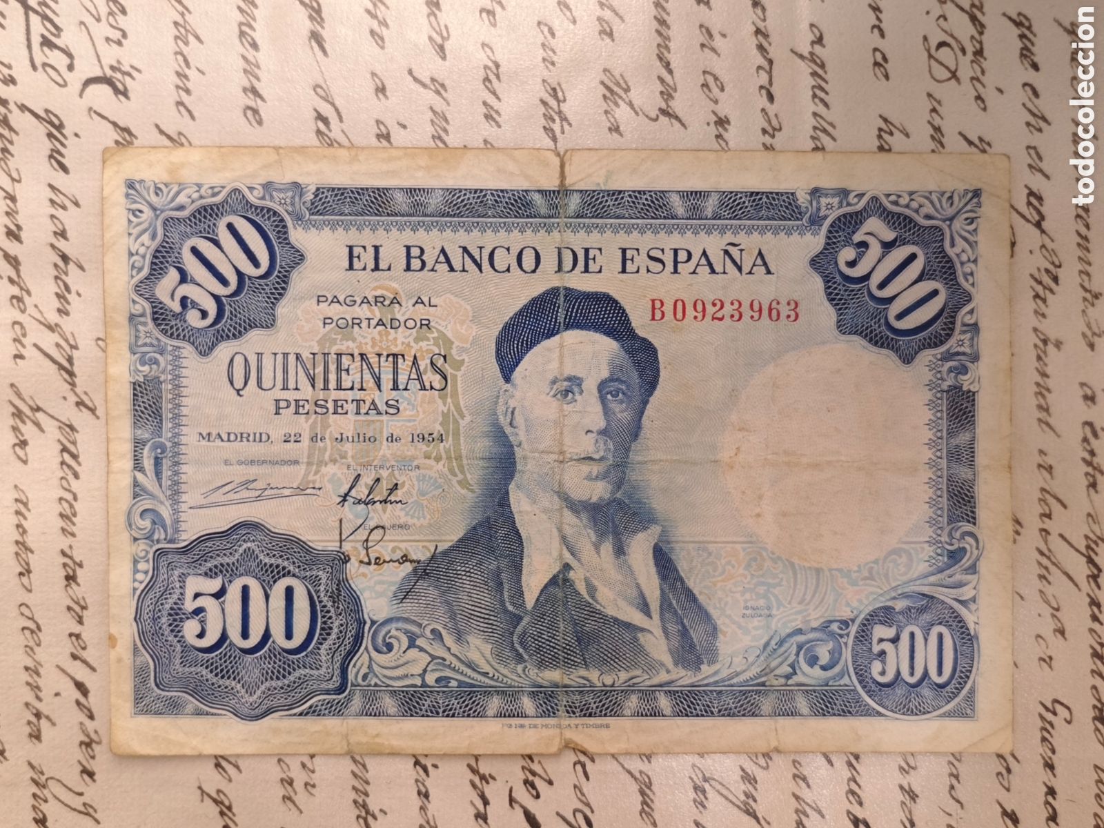 Billets espagnols: Billete 500 pesetas 1954 serie B