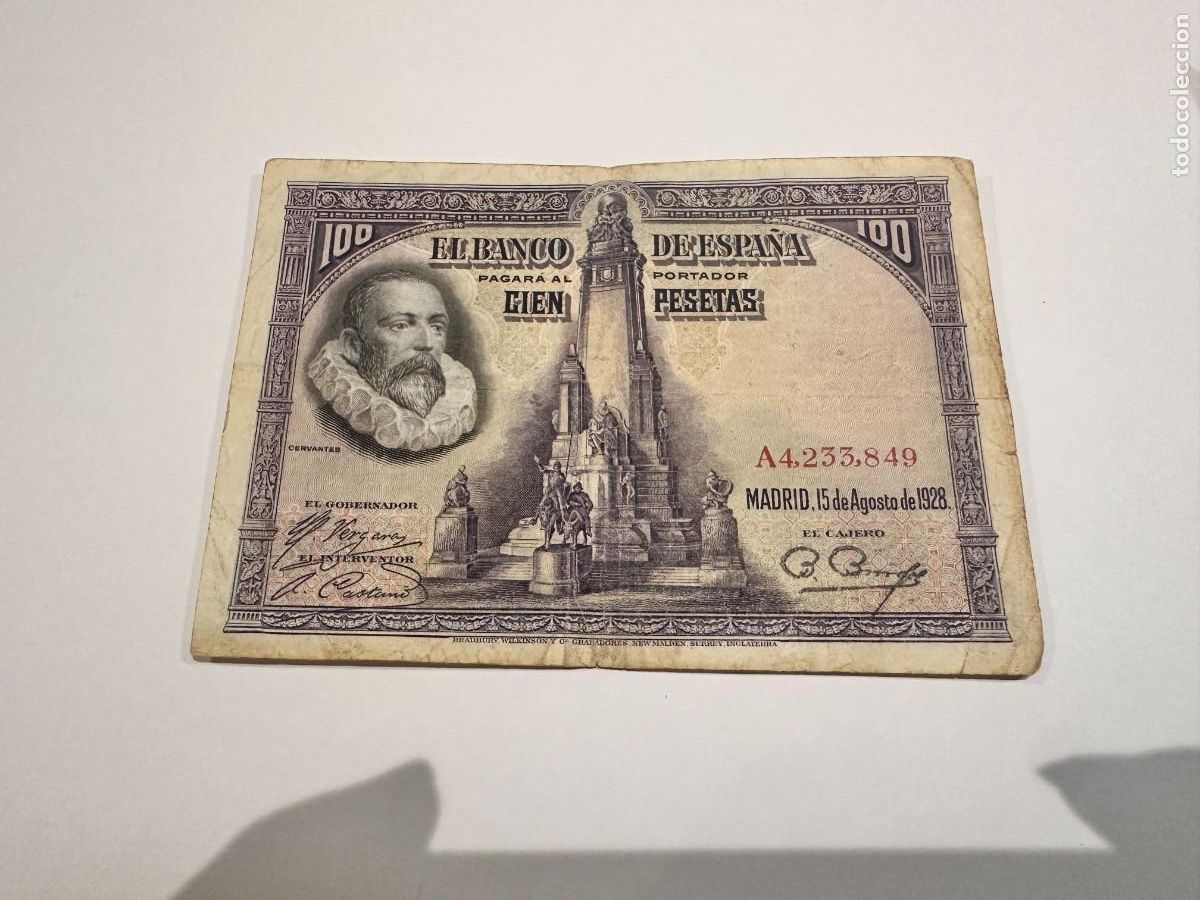 Spanish Banknotes: BILLETE CIEN PESETAS 15 DE AGOSTO DE 1928