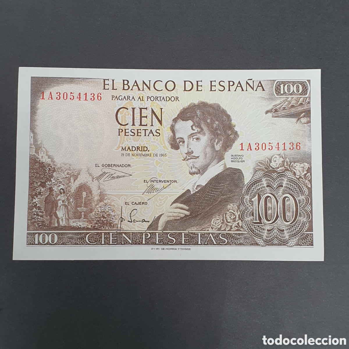 Billetes espa&ntilde;oles: BILLETE 100 PESETAS 1965 BECQUER SIN CIRCULAR - Foto 1
