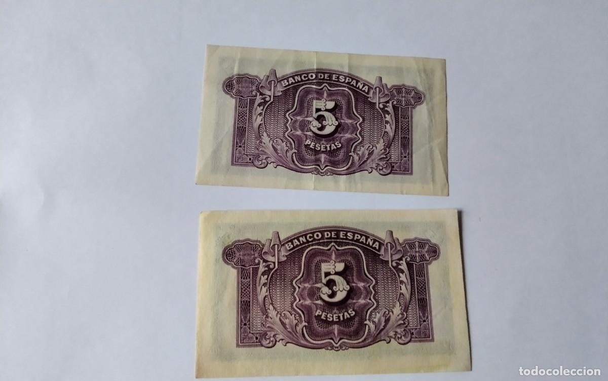 Billetes espa&ntilde;oles: DOS BILLETES DE 5 PTS A&Ntilde;O 1935 , MBC. - Foto 4