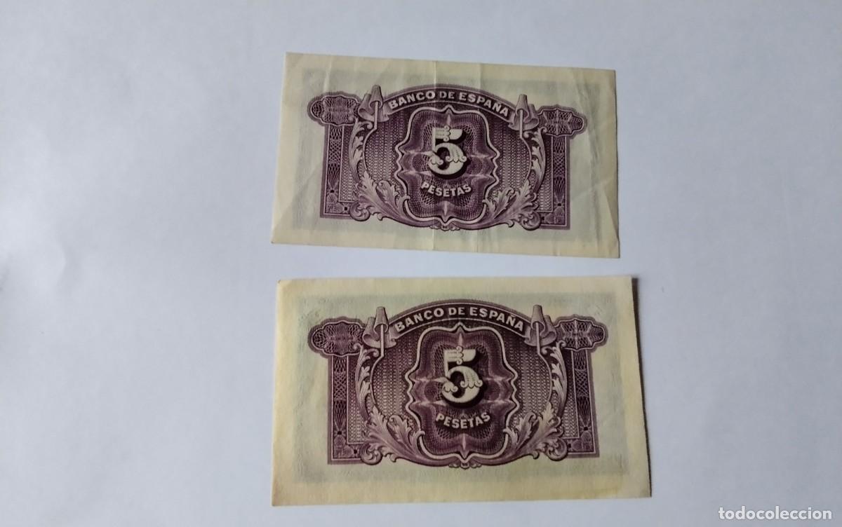 Billetes espa&ntilde;oles: DOS BILLETES DE 5 PTS A&Ntilde;O 1935 , MBC. - Foto 5