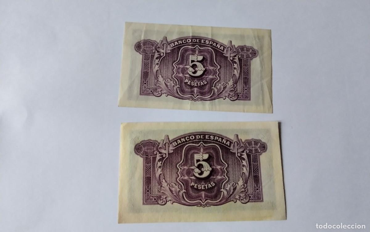 Billetes espa&ntilde;oles: DOS BILLETES DE 5 PTS A&Ntilde;O 1935 , MBC. - Foto 6