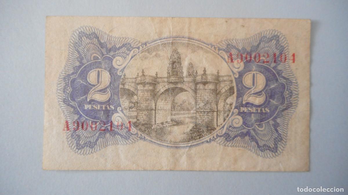 Billetes espa&ntilde;oles: 2 PESETAS 1938 / CIRCULADA - Foto 2