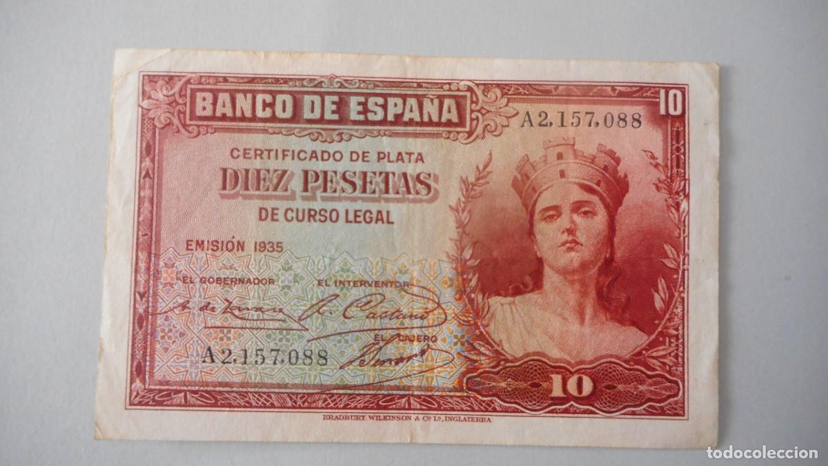 Billetes espa&ntilde;oles: 10 PESETAS 1935 / CIRCULADO - Foto 1