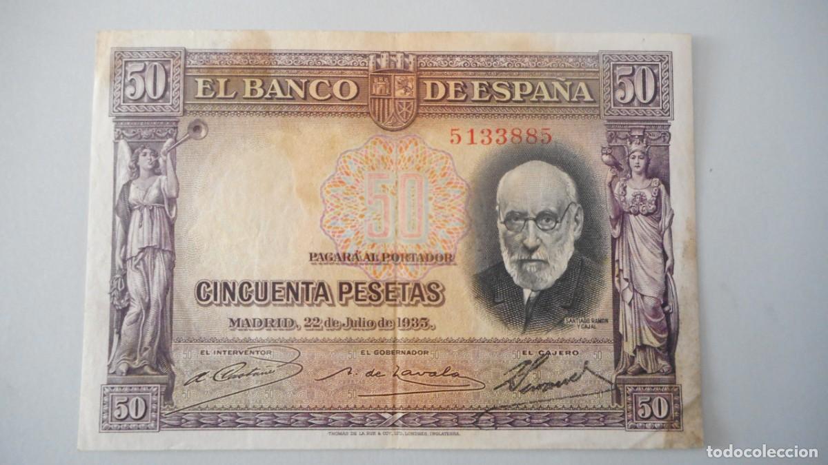 Billetes espa&ntilde;oles: 50 PESETAS 1935 / CIRCULADO - Foto 1