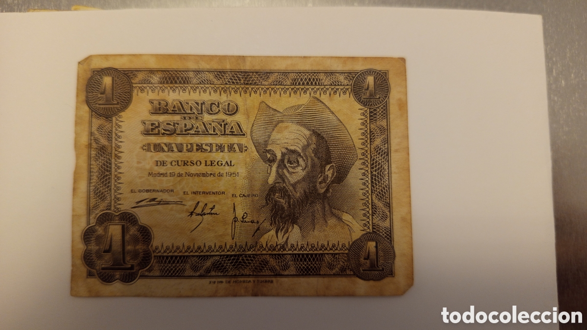 Banconote spagnole: ❇️ BILLETE DE ESPA&Ntilde;A 1 PESETA A&Ntilde;O 1951 ❇️