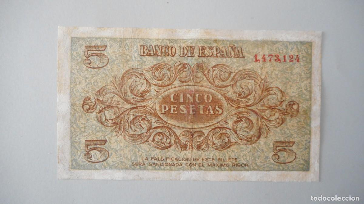 Billetes espa&ntilde;oles: 5 PESETAS 1936/ CIRCULADA - Foto 2