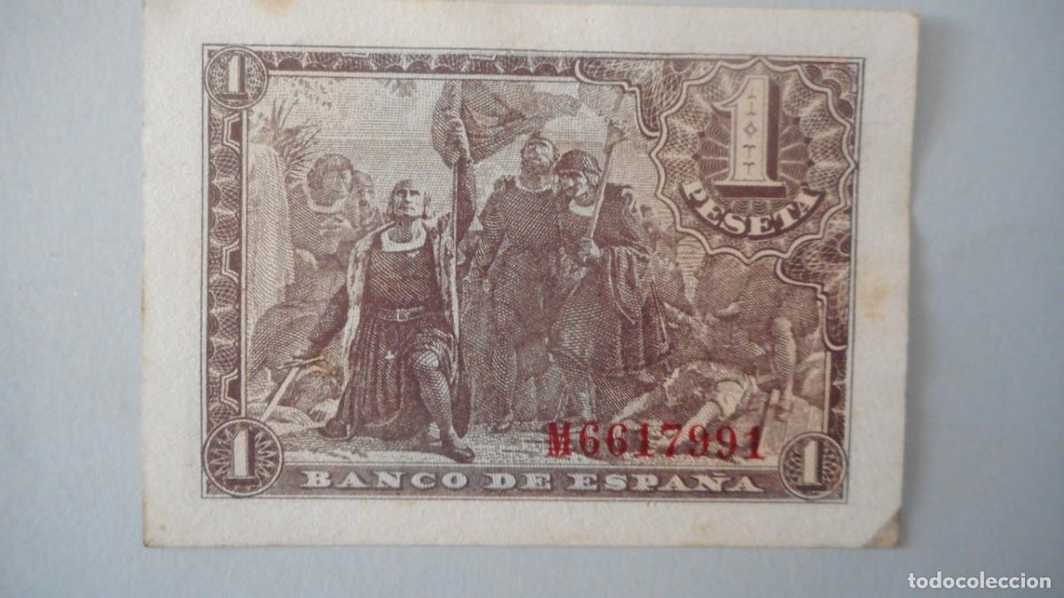 Billetes espa&ntilde;oles: 1 PESETA 1943 / CIRCULADA - Foto 2