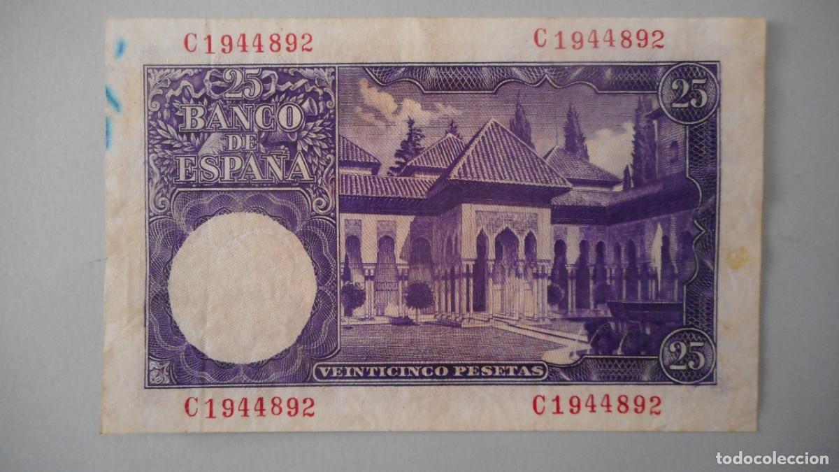 Billetes espa&ntilde;oles: 25 PESETAS 1954/ CIRCULADO - Foto 2
