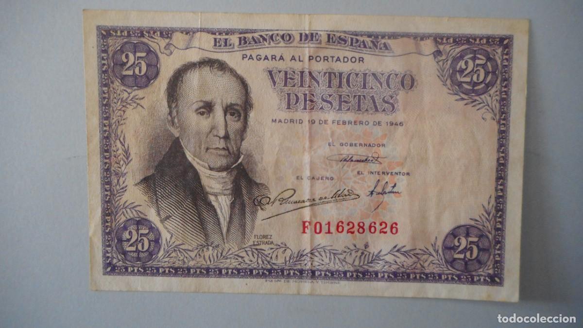 Billetes espa&ntilde;oles: 25 PESETAS 1946/ CIRCULADO - Foto 1