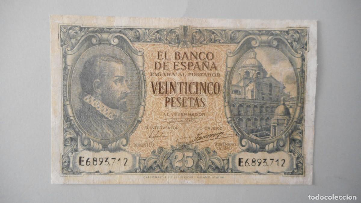 Billetes espa&ntilde;oles: 25 PESETAS 1940/ CIRCULADO - Foto 1