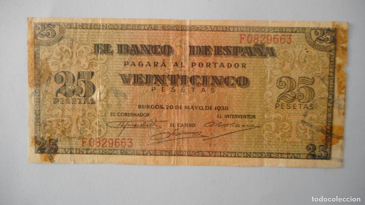 Billetes espa&ntilde;oles: 25 PESETAS 1938 / CIRCULADO - Foto 1