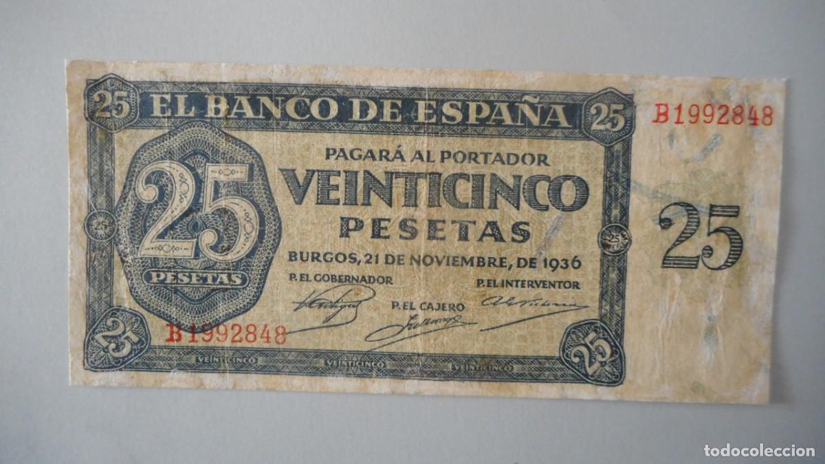 Billetes espa&ntilde;oles: 25 PESETAS 1936 / CIRCULADO - Foto 1