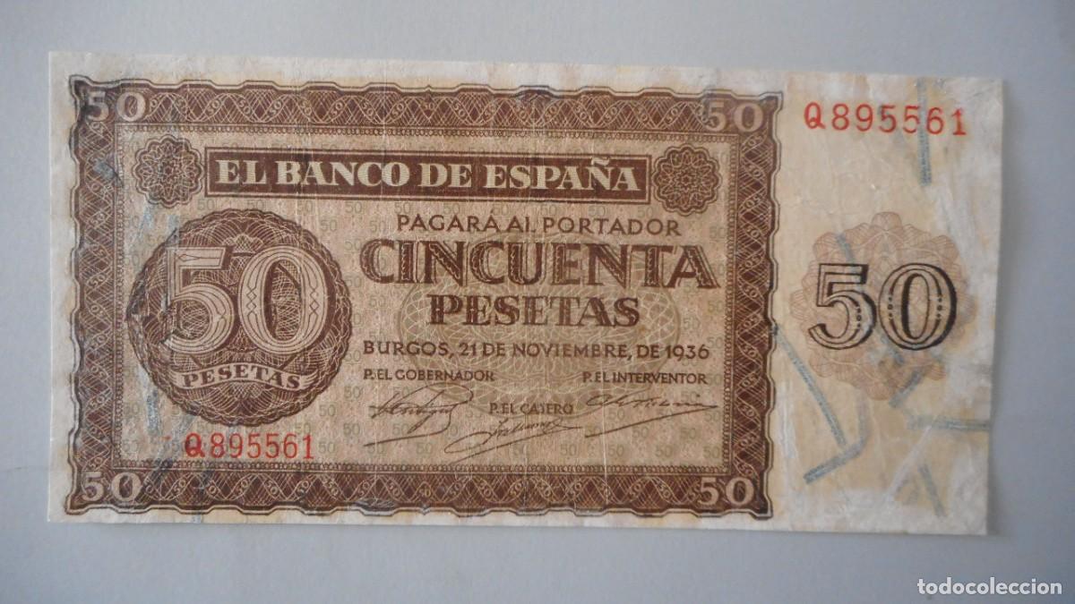 Billetes espa&ntilde;oles: 50 PESETAS 1936 / CIRCULADO - Foto 1