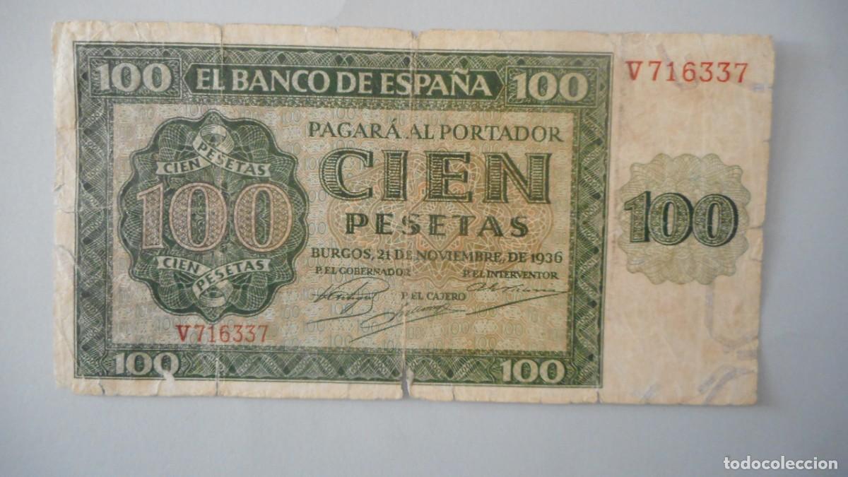 Billetes espa&ntilde;oles: 100 PESETAS 1936 / CIRCULADO - Foto 1