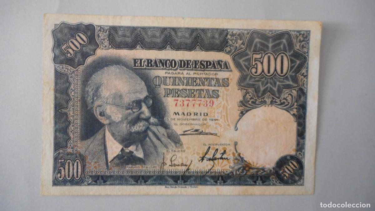 Billetes espa&ntilde;oles: 500 PESETAS 1951 / CIRCULADO - Foto 1