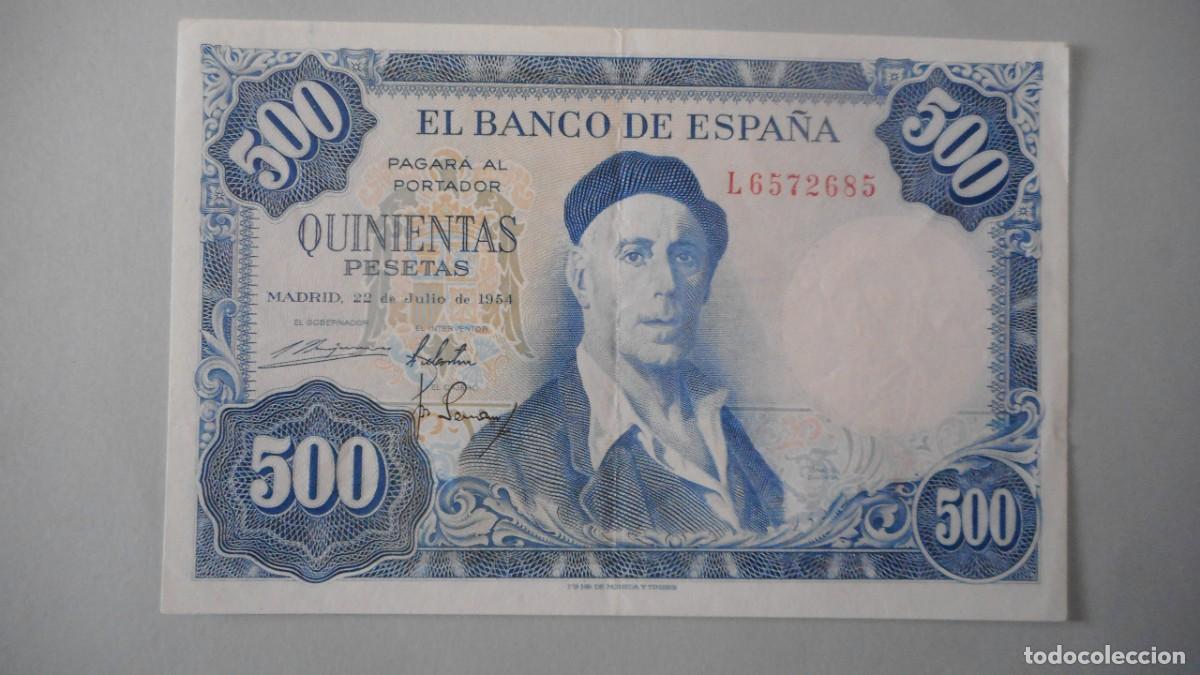 Billetes espa&ntilde;oles: 500 PESETAS 1954 / CIRCULADO - Foto 1