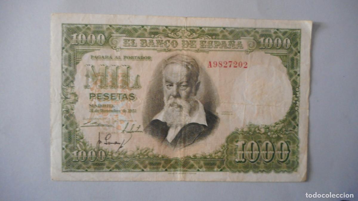 Billetes espa&ntilde;oles: 1000 PESETAS 1951 / CIRCULADO - Foto 1
