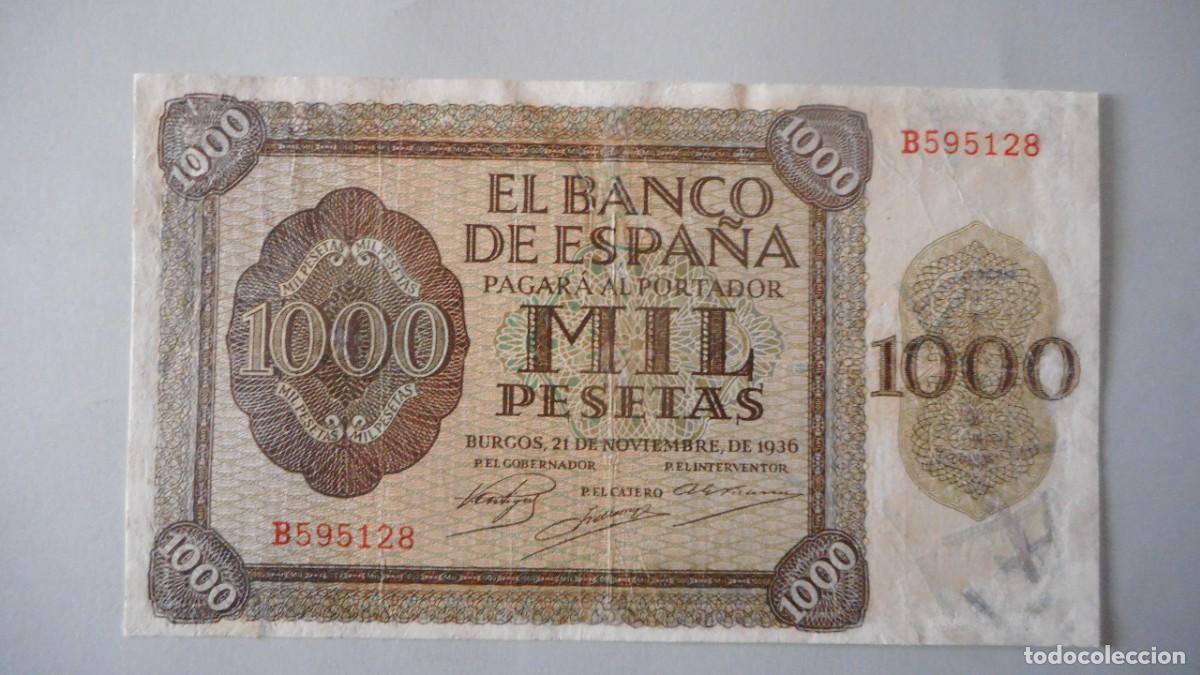 Billetes espa&ntilde;oles: 1000 PESETAS 1936 / CIRCULADO - Foto 1