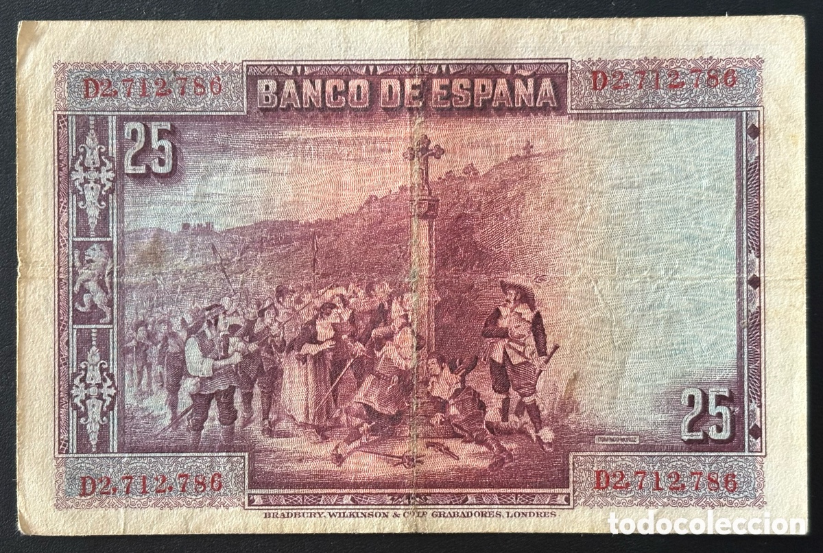Billetes espa&ntilde;oles: Espa&ntilde;a - 25 pesetas 1928 - Foto 2