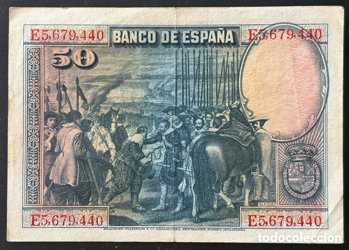 Billetes espa&ntilde;oles: Espa&ntilde;a - 50 pesetas 1928 - Foto 2
