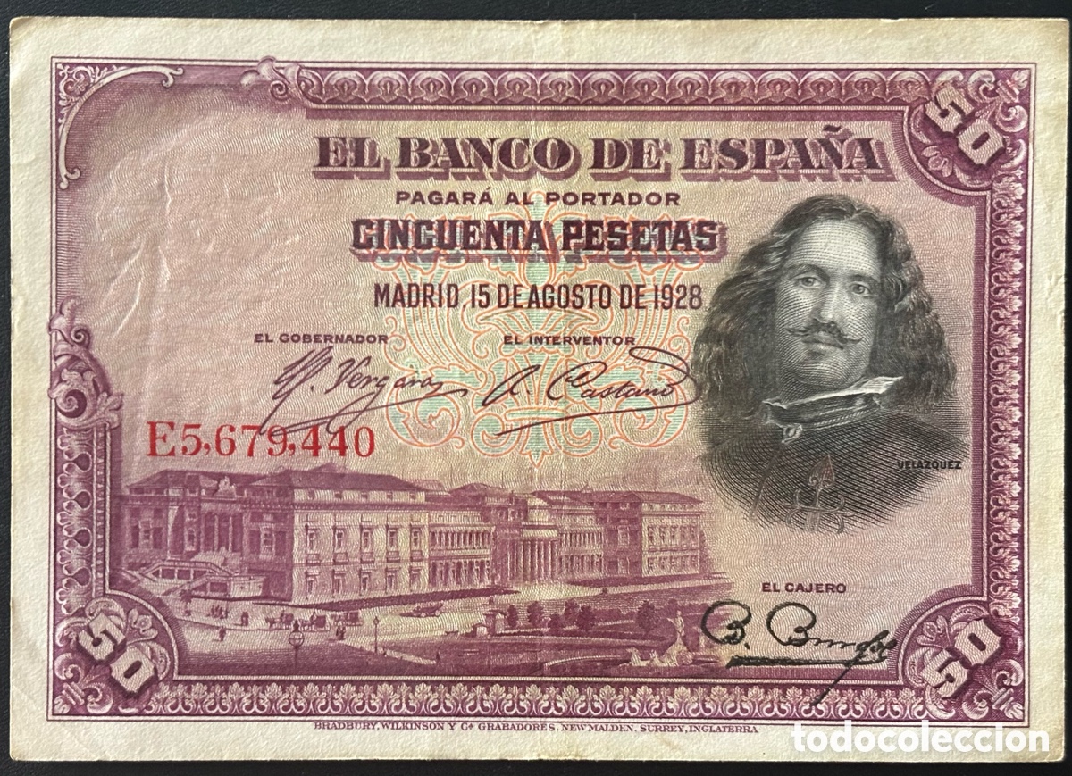 Billetes espa&ntilde;oles: Espa&ntilde;a - 50 pesetas 1928 - Foto 1