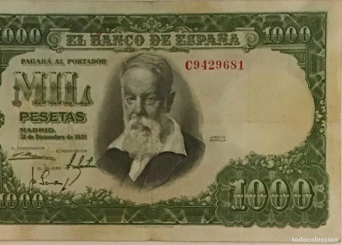 Billetes espa&ntilde;oles: BILLETE DE 1000 PESETAS DE 1951 - Foto 4